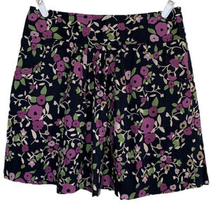 Loft by Ann Taylor Skirt, Size 2, Black, Purple, Green & Ivory.